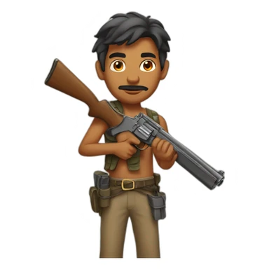 indian man with gun sticker