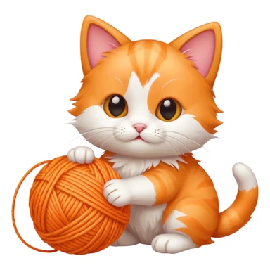 kitten playing with a ball of yarn  sticker