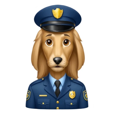 Afghan Hound dog as a security guard sticker