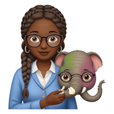 a woman elephant teaching sticker