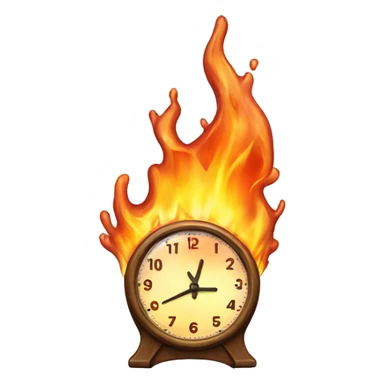 Melting Clock in Fire sticker