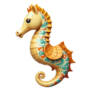 Cinematic Realistic Comical Sea Horse Portrait Emoji, Head tilted dramatically with an exaggeratedly amused expression, featuring a striking, finely detailed body with bold, whimsical patterns and wide, expressive eyes full of playful disbelief, rendered with natural, vibrant hues and realistic texture; high shine, dramatic yet playful, styled with an air of cheeky aquatic mischief, soft glowing outline, capturing the essence of a spirited and over‐the‐top sea horse that looks ready to bob its way into viral fame! sticker