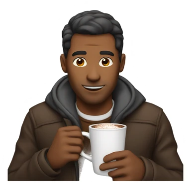 Man drinking hot chocolate sticker