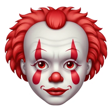 red glitter clown with the sad facial expression sticker