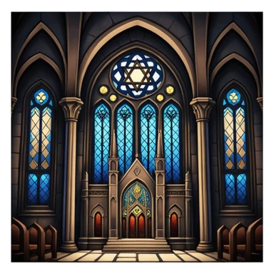 jewish synagogue temple in dark goth aesthetic style sticker