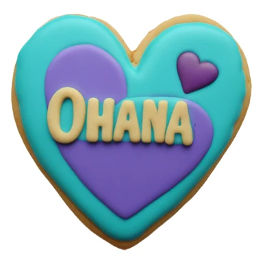 Teal purple Cookie heart with ohana sticker