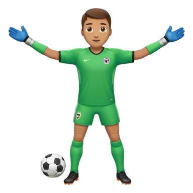 soccer goalkeeper full body and football boots arms out sticker