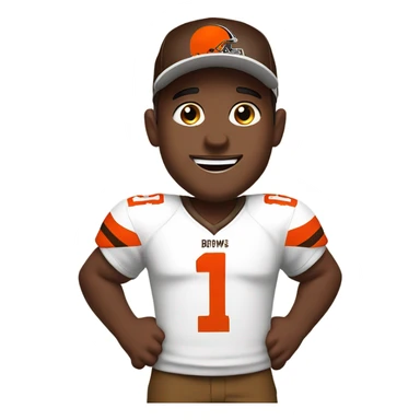 White Cleveland browns fan  sticker