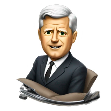 JFK sitting on the back of a convertible  sticker