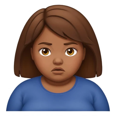 a really really  fat girl making a earthqiake with brown hair sticker