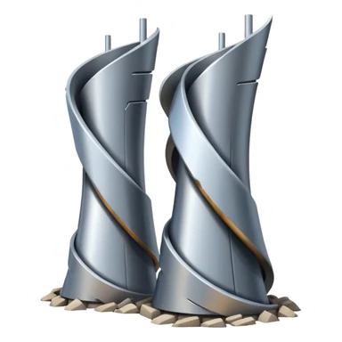 2 fallen towers fallen to the ground sticker