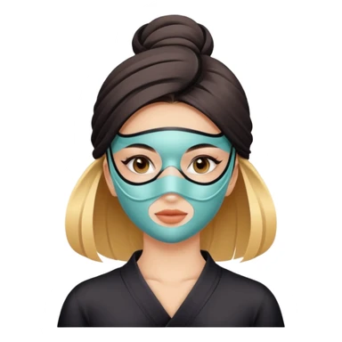 girl with mask on face full face spa salon sticker