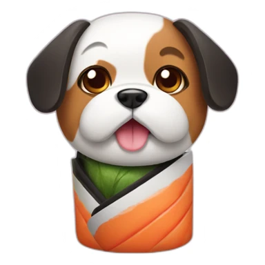 Dog dressed as sushi sticker