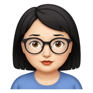 woman 60, brown eyes, very short weavy black hair, chubby sticker