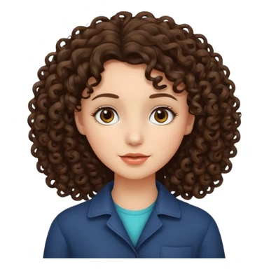 Brunette curly girl sticker