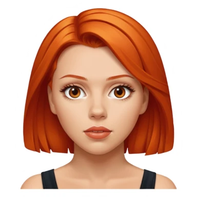 scarlett johansson, orange red sticker