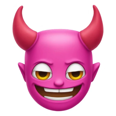 pink devil emojis with smile and horns  sticker