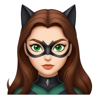  Catwoman with long Brown hair and Green eyes sticker