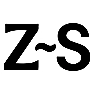 bold geometric icon style of the letters 𝒁~𝑺, simple and striking, no background sticker