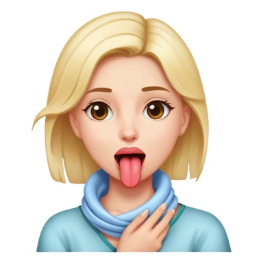 a girl with hand wrapped around her neck with her tongue out sticker