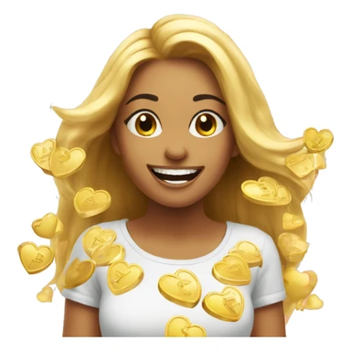happy girl + hearts + sparkles + money sticker