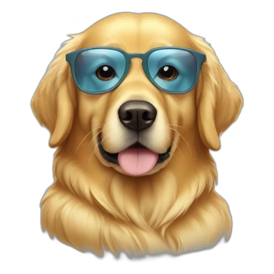 Golden retriever wearing cool glasses sticker