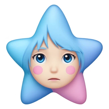 pastel emo star with a sad face sticker
