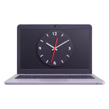 compact laptop with a clock icon overlay, symbolizing significant admin workload sticker