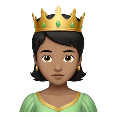 Brown prince with black hair and light green dress sticker