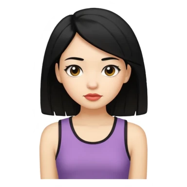 girl In Sleeveless, black hair, funky. sticker