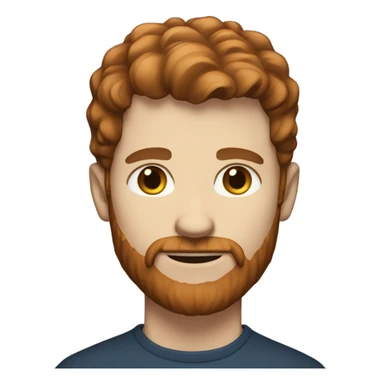 White man with brown hair and red beard with blue eyes sticker