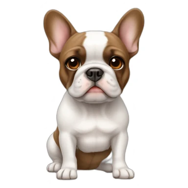white and brown french bulldog sticker