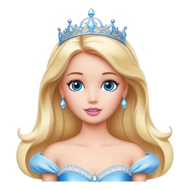 Barbie dressed like a princess looking at a blue sky  sticker