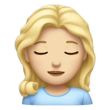 Girl with blond hair sleeping sticker