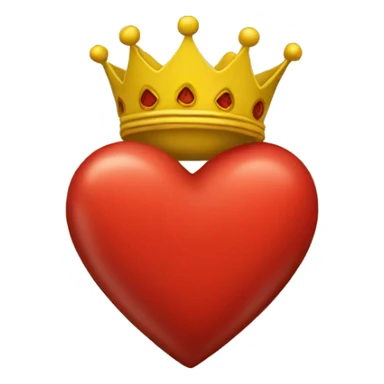 Red heart with yellow crown sticker