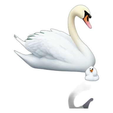 cygne and baby sticker