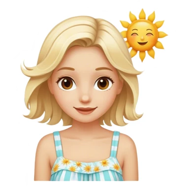 Blond girl on an aesthetic beach sticker