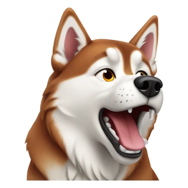 Red Siberian husky howling sticker