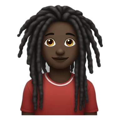 Cute Dark skin with red and black striped colored dreads sticker