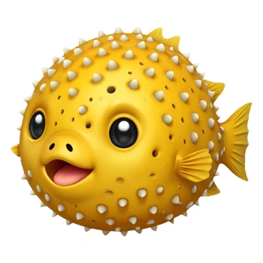 puffer fish, apple emoji style sticker