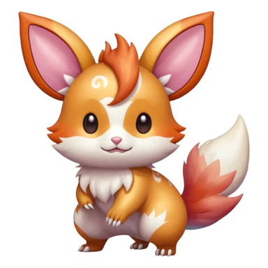  Shiny iridescent light warmly colored reddish-orange-gold-gradients neon vibrant colorful pastel flourishing flurry fuzzy Minccino-Pachirisu-Furret-Palkia-Meloetta-Noibat-fusion-animal-Fakémon-hybrid-creature, by griffsnuff sticker