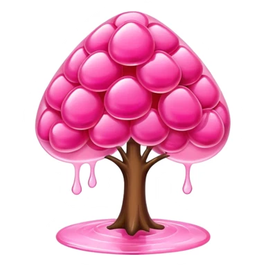 pink tree jelly candy sticker