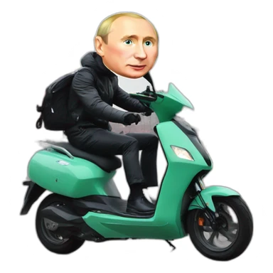putin on electric scooter in moscow sticker
