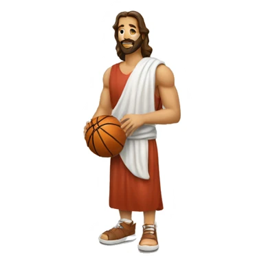Jesus qui joue au basket-ball sticker