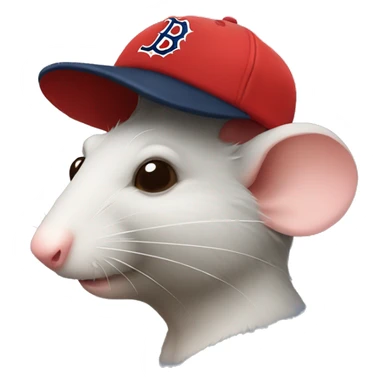 Side profile rat wearing Red Sox hat sticker