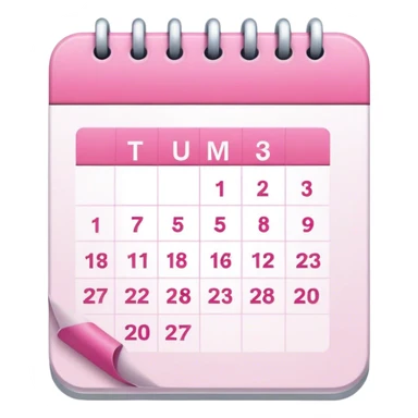 Pink and white calendar no dates sticker