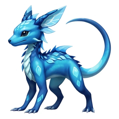 Colorful Dark Shiny Exotic Salandit-Aurorus-Glaceon-Fakémon-hybrid-creature (full body)  sticker