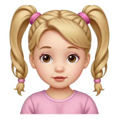 baby girl with ponytails hairstyle  sticker