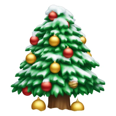 Árbol de navidad nevado con bolas navideñas  sticker