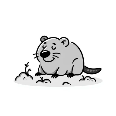 a hand drawn doodle of a mole sticker